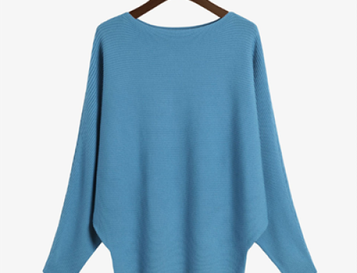 Loose bat sleeve women’s crew neck sweater