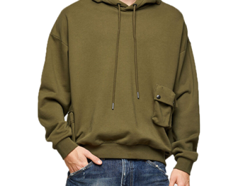 Fashionable snap button multi-leaf pocket men’s hoodie and sweatshirt