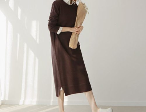 Korean style loose lengthened thick sweater dress