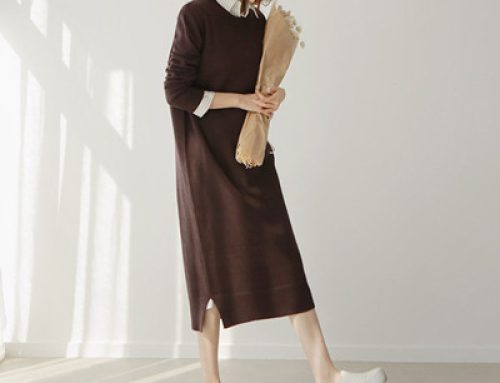 Korean style loose lengthened thick sweater dress