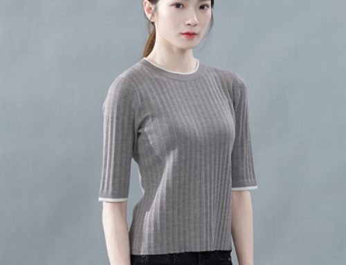 New solid color half sleeve wool sweater