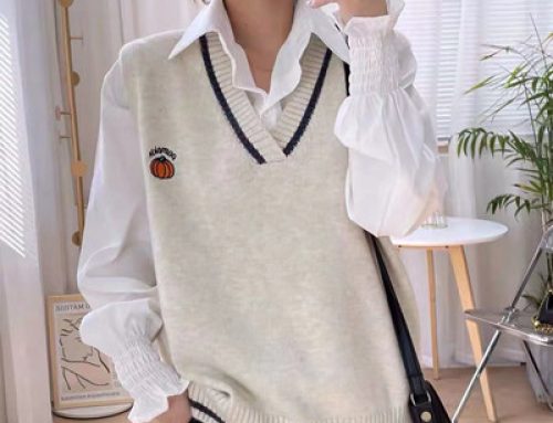 Color block vest loose fashion sweater vest